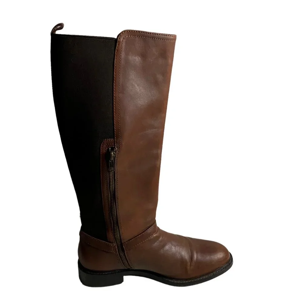 Johnston & Murphy Women's Brown Knee-High Riding Boots- genuine leather - Picture 3 of 16